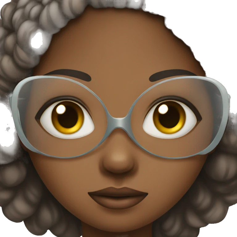 african american girl with under eye mask emoji