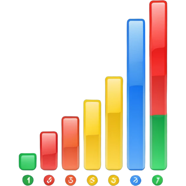 bar chart with Google colors emoji