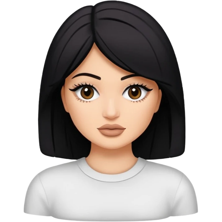 Kyile Jenner beyaz tenli ve düz baddy emoji