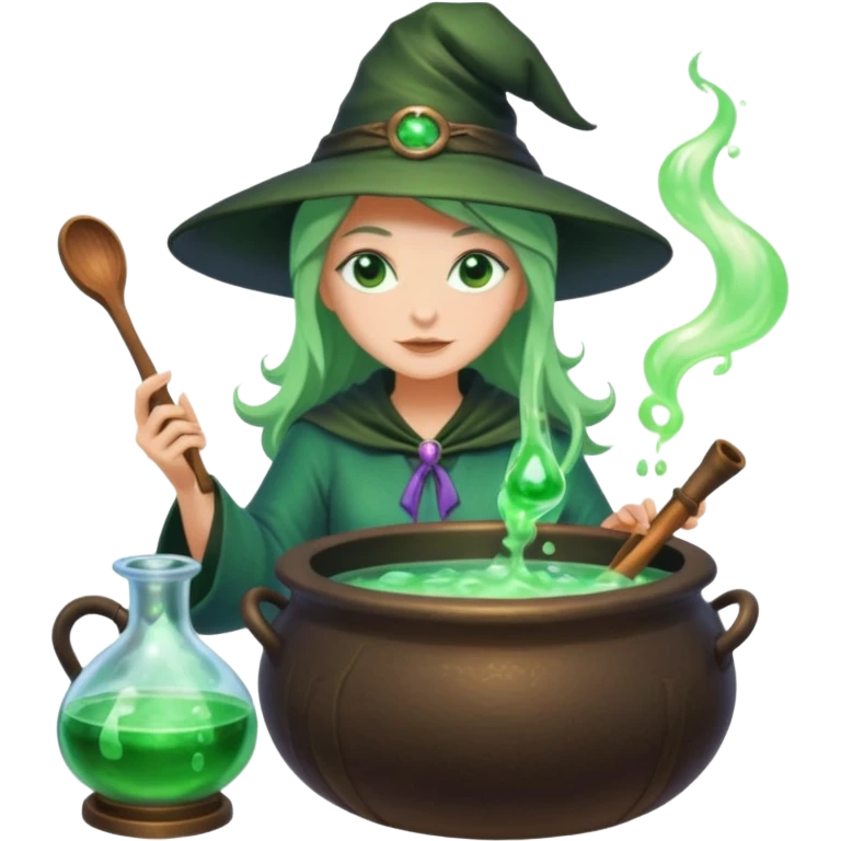 green witch cooking potion emoji