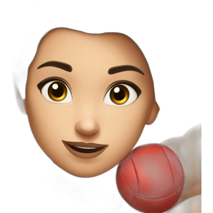 white fit girl show abs biceps and red undercut emoji