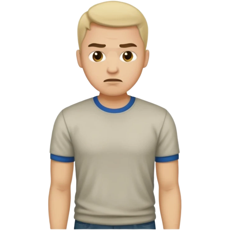 ligth man casual wear disgusted face full body emoji