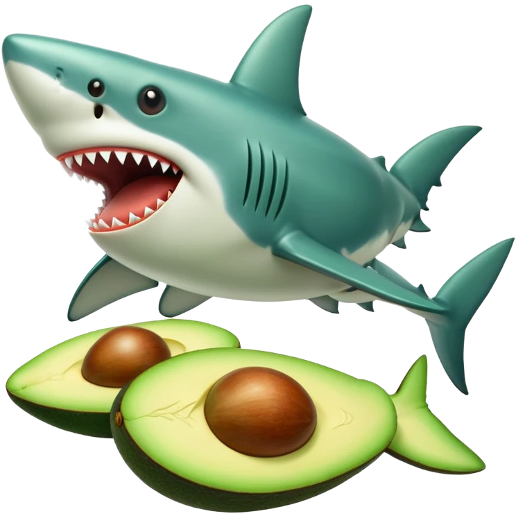 Shark mixed with a avocado ￼ emoji