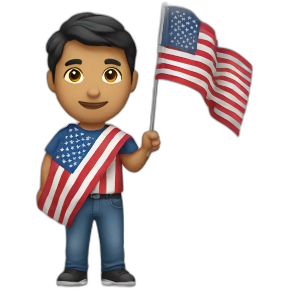 Hispanic holding American flag emoji