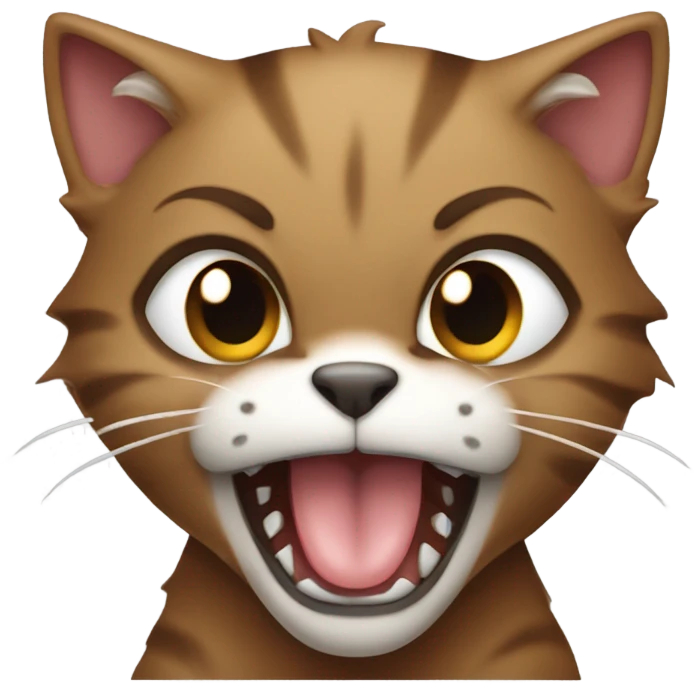 brownt very angry hissing realistic kitten emoji