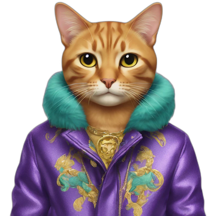 The Cat in the versace coat emoji