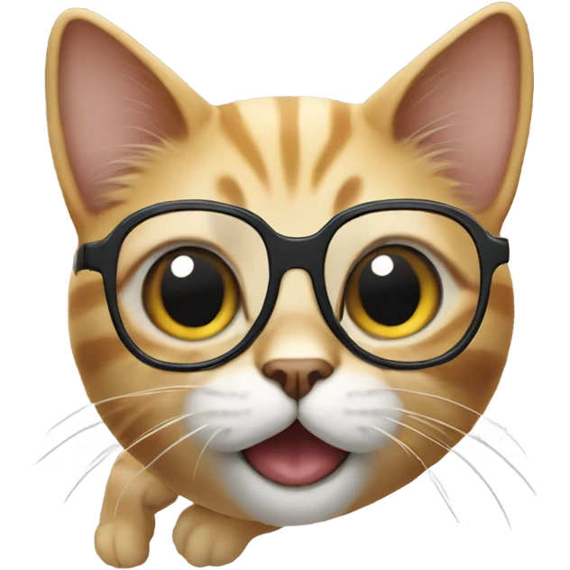 Flying cat with glasses emoji