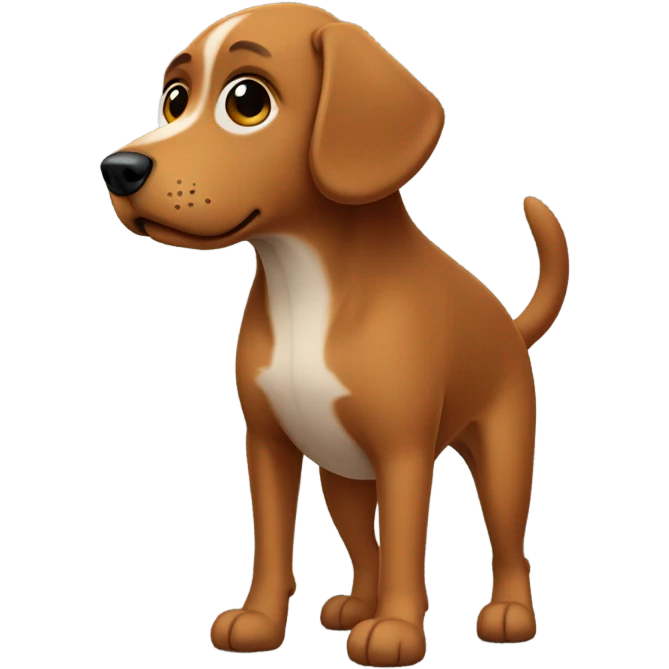 Brown dog with his hands in his pockets standing on his two feet emoji