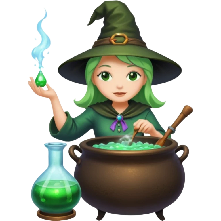 green witch cooking potion emoji