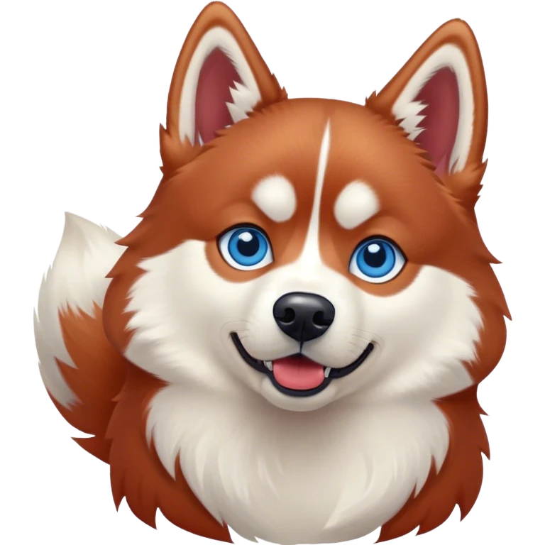 disney-style red siberian husky with blue eyes, playing emoji