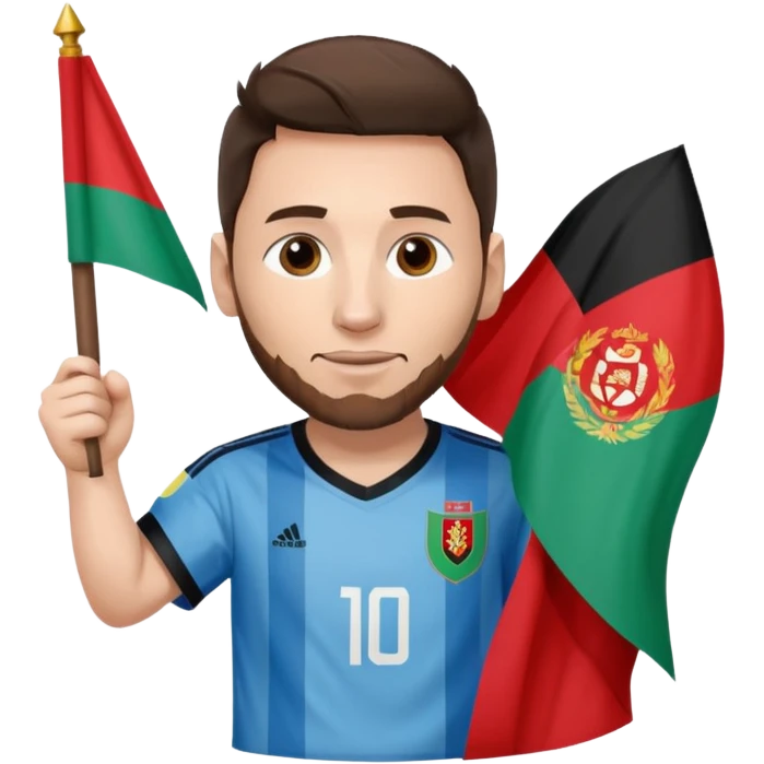 Messi mit Afganistan flagge emoji