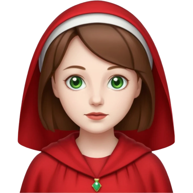 Handmaid woman with brown hair and green eyes emoji