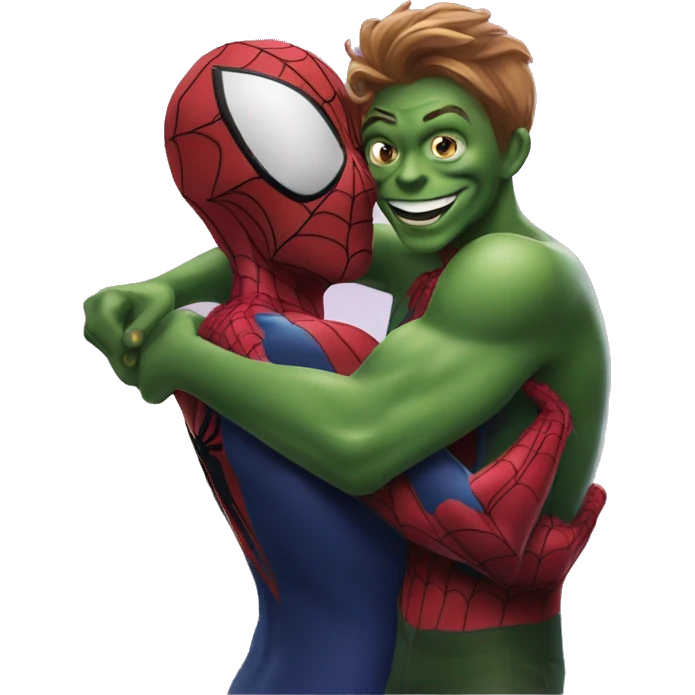 Spiderman hugging green goblin  emoji