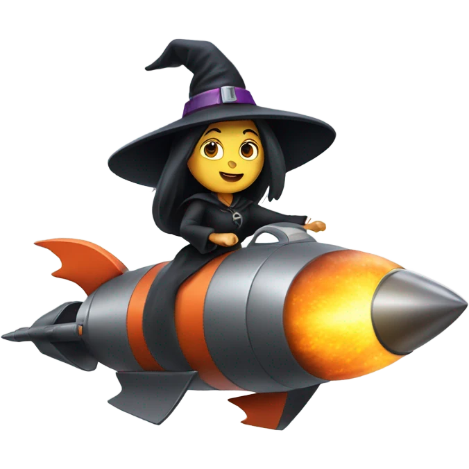 A witch riding a rocket ship  emoji