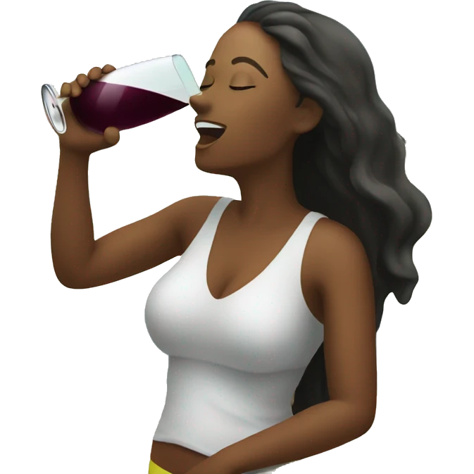 Women drinking wine on beach emoji