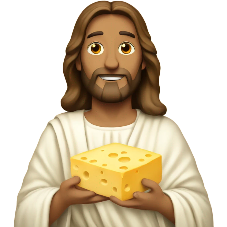 Jesus with cheeses emoji