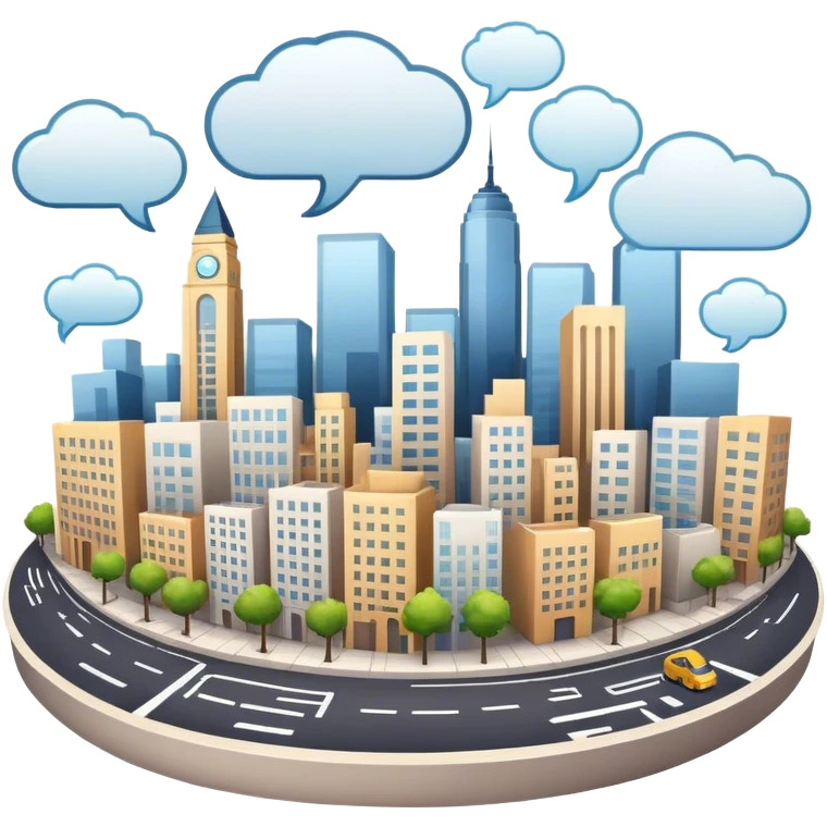 An icon representing a visual novel, inspired by games like 'One Day in London.' The design features a detailed cityscape with characters in dynamic poses, as if caught in a pivotal story moment. Speech bubbles and narrative text appear. Transparent background emoji