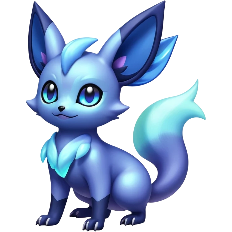 Shiny pastel futuristic Nebulae Noibat-Meowstic-Umbreon-Fakémon-hybrid-creature (full body)  emoji