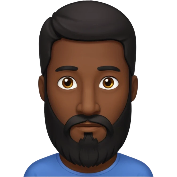 dark skin, long nose, black hair, long black beard, man emoji