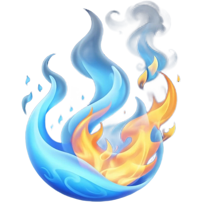 a blue fire emoji
