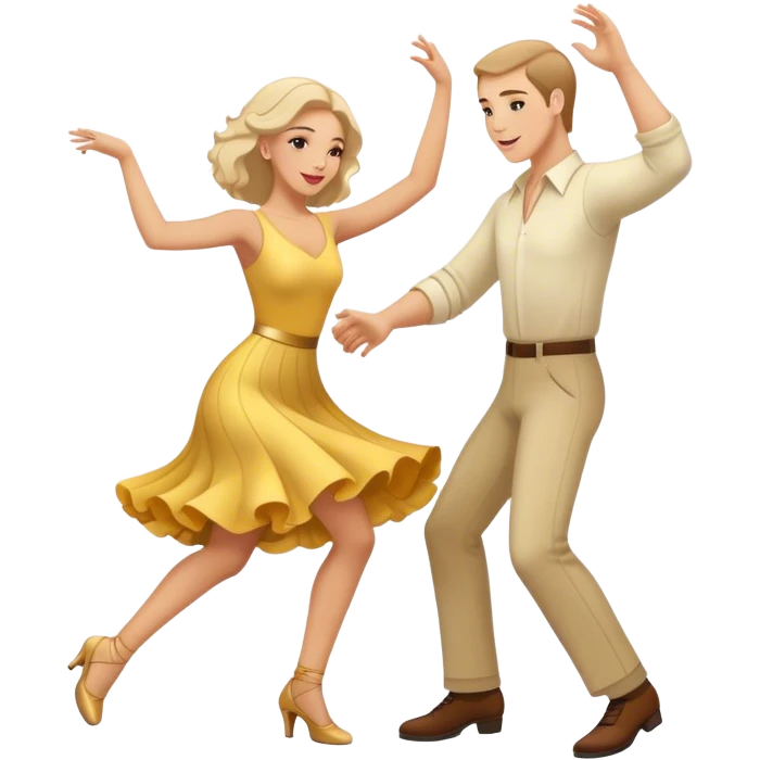 two caucasian people dancing in the club emoji