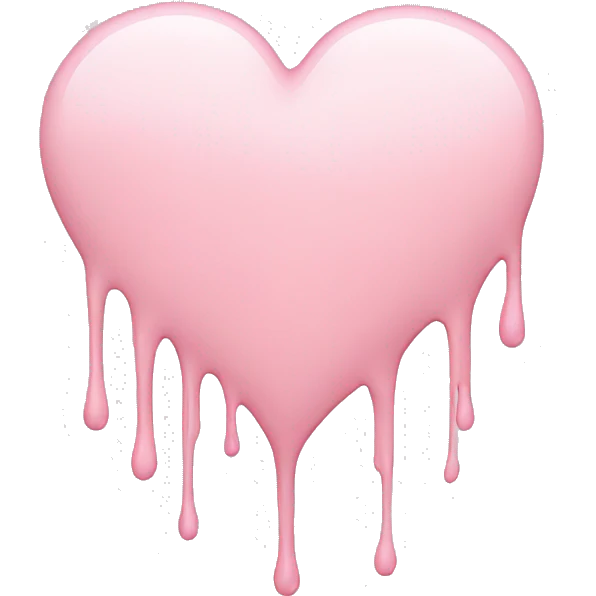 light pastel pink drip heart emoji