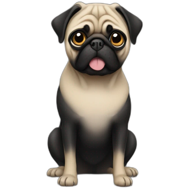 pug wearing a black t-shirt emoji