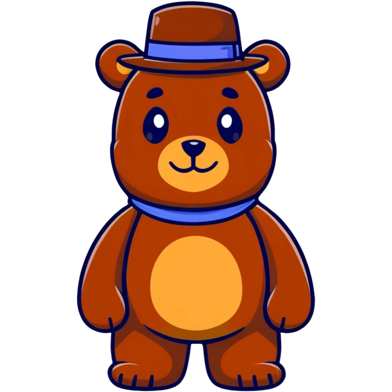 Cartoon Freddy bear emoji