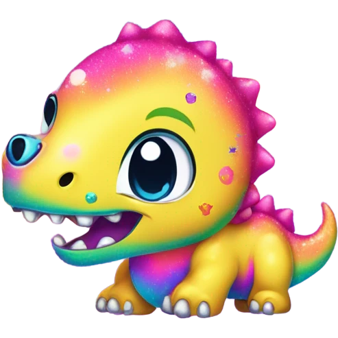 Lisa frank glitter baby dinosaur  emoji