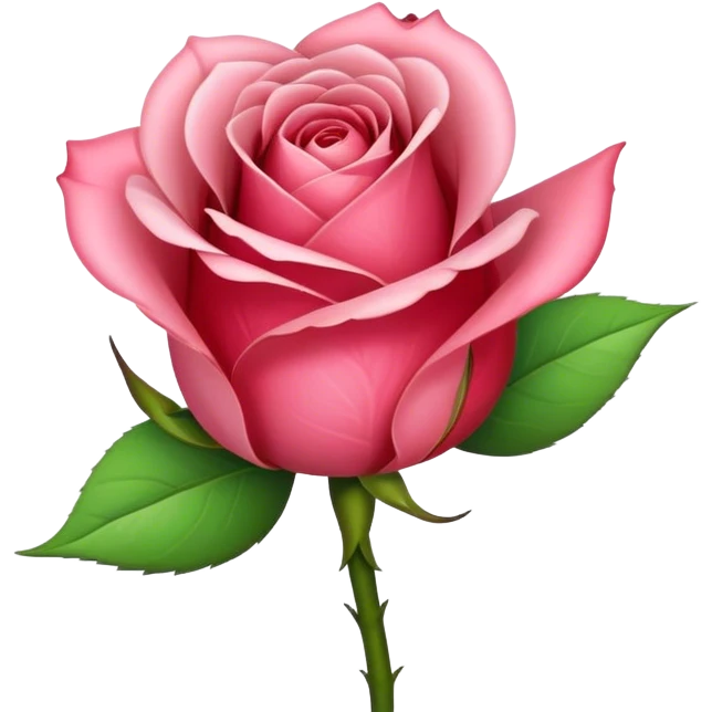 A single rosebud with a partially closed bloom, symbolizing a budding flower or new beginnings emoji