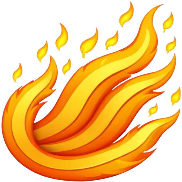 fire streak emoji stylized with bold yellow and orange colors emoji