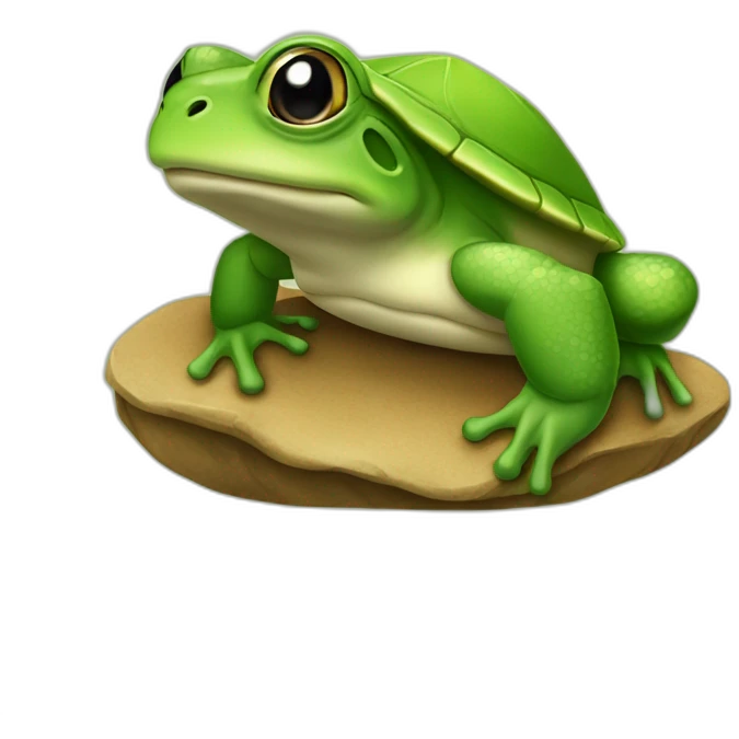 Grenouille sur tortue emoji