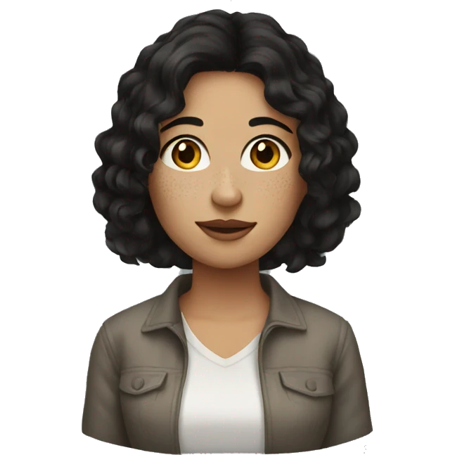 women with dark hair and freckles emoji