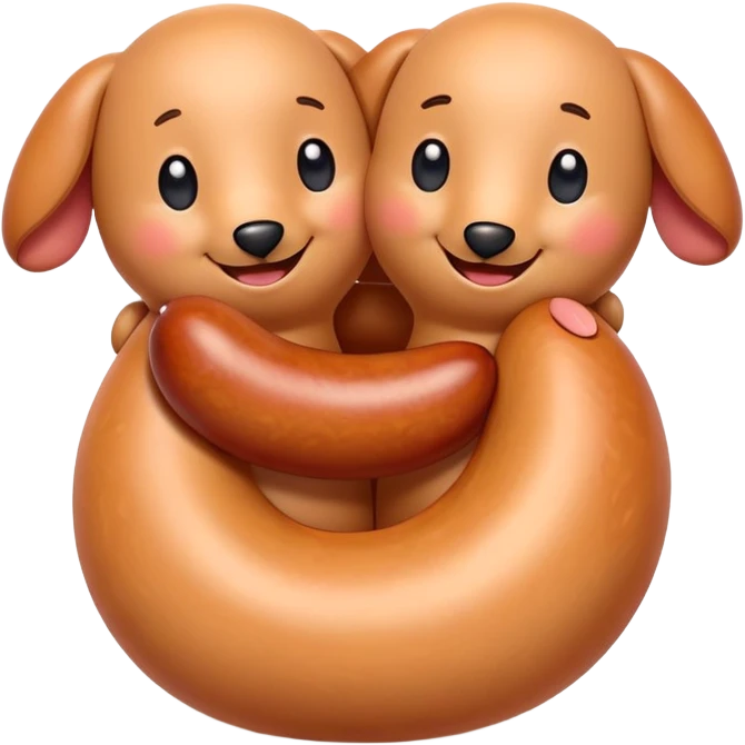 two sauges with cute face hugging each other emoji