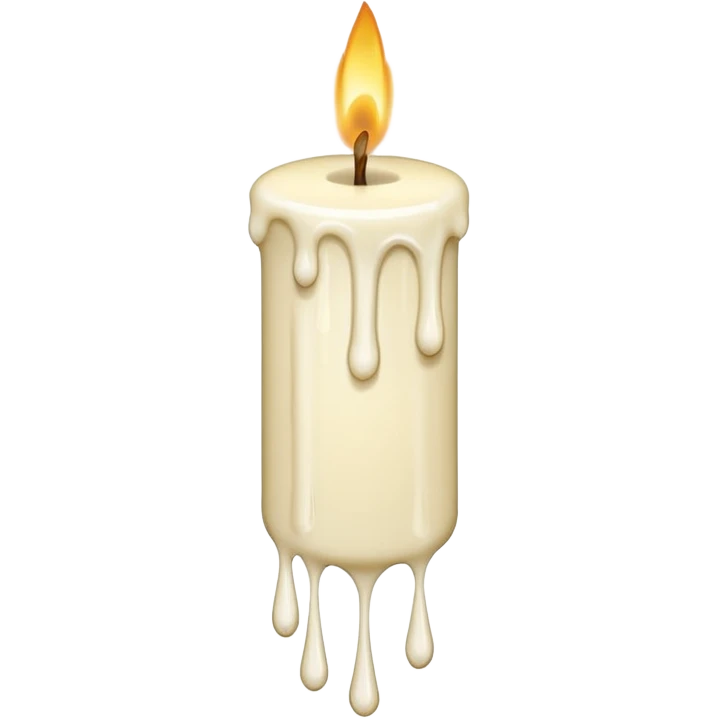 Thin and long Candle dripping wax as if someone is holding it emoji
