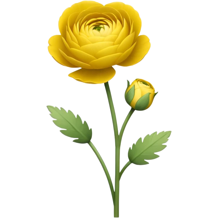 create a yellow Ranunculus flower with a stem emoji
