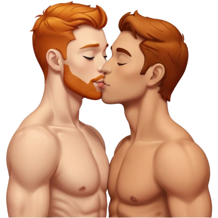sexy-pose-very-fit-gingerbrunette-caucasian-gay-men-kissing emoji