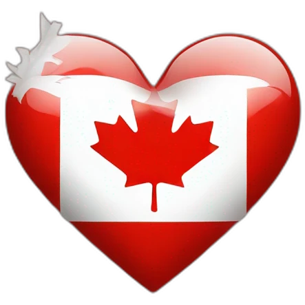 canadian flag in the shape of a heart emoji