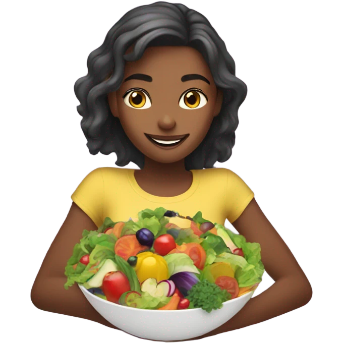 A girl eating healthy  emoji