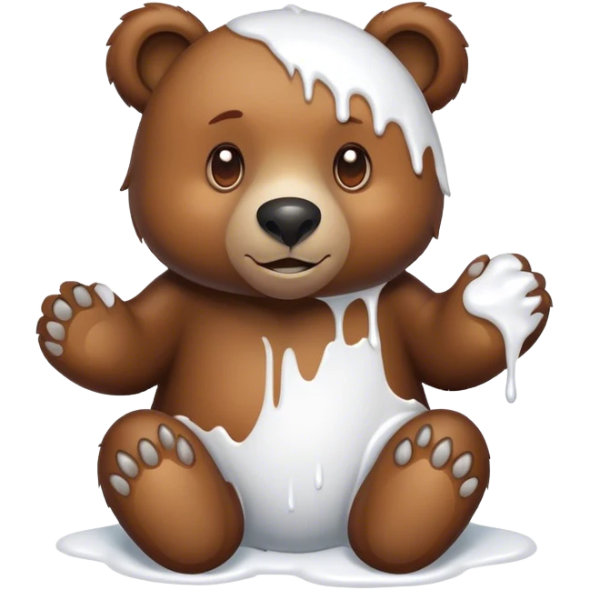 Brown bear covered in white paint emoji