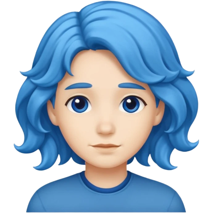 Wavy Blue Hair emoji