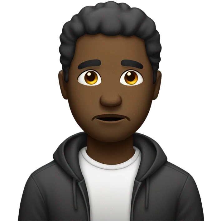 Sad dejected black man emoji