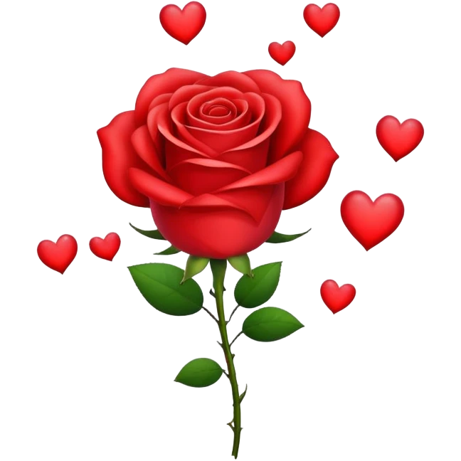 Rose made of hearts emoji