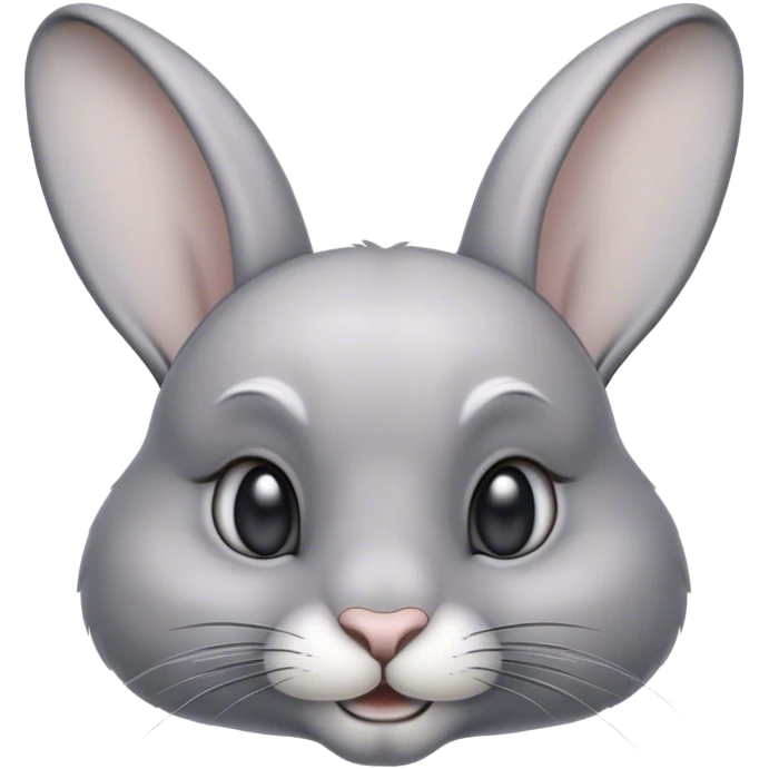 Cinematic Noble Grey Rabbit Portrait Emoji, Poised and regal, with a compact, graceful build and a smooth, elegant grey fur, long, delicate ears and deep-set soulful grey eyes, Simplified yet sharp and sophisticated features, highly detailed, glowing with a soft, dignified glow, high shine, intelligent and serene, stylized with an air of refined subtlety, focused and attentive, soft glowing outline, capturing the essence of a watchful and confident companion, so majestic it feels as though it could hop out of the screen with effortless authority! emoji
