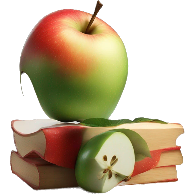 fresh apple on table top emoji