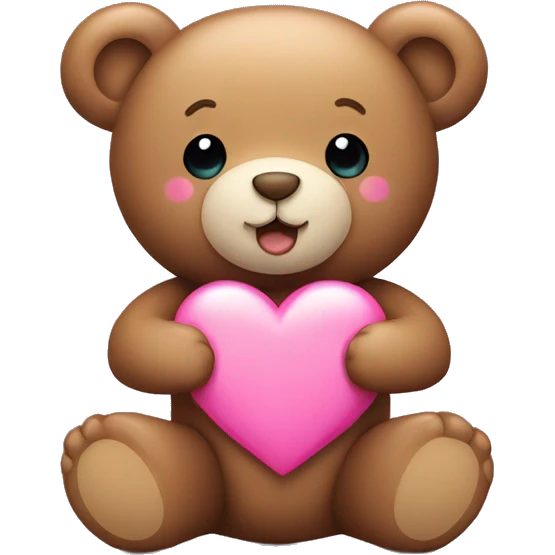 Teddy bear with small pink heart in his arms  emoji