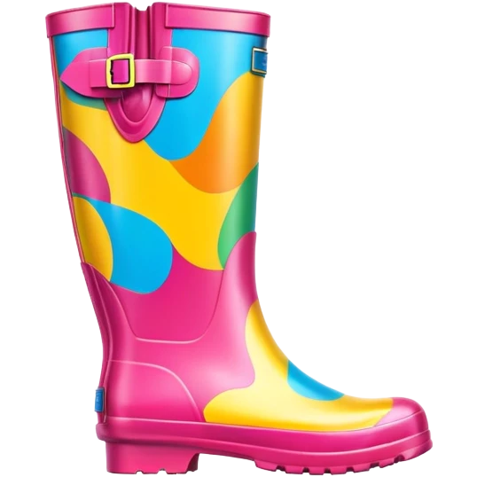 colorful rubber wellington rain boots emoji