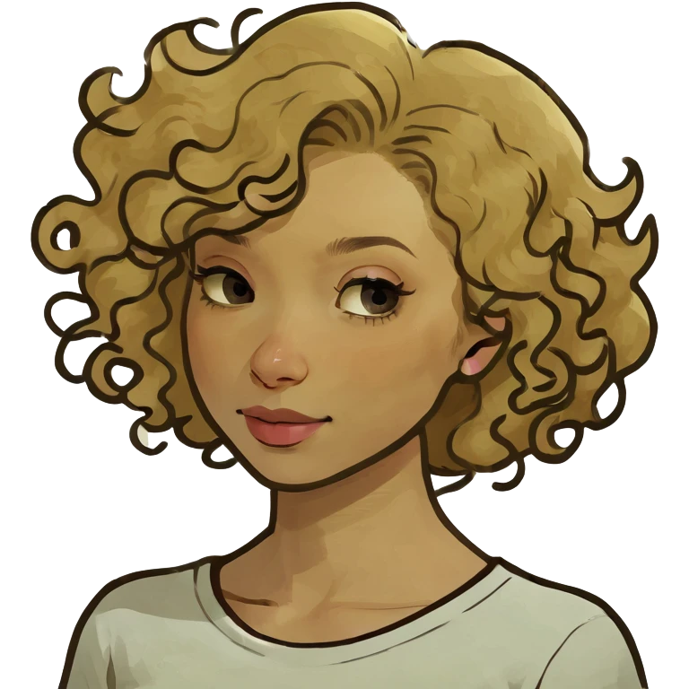 dog with beige, blonde, curly hair with no eyes emoji