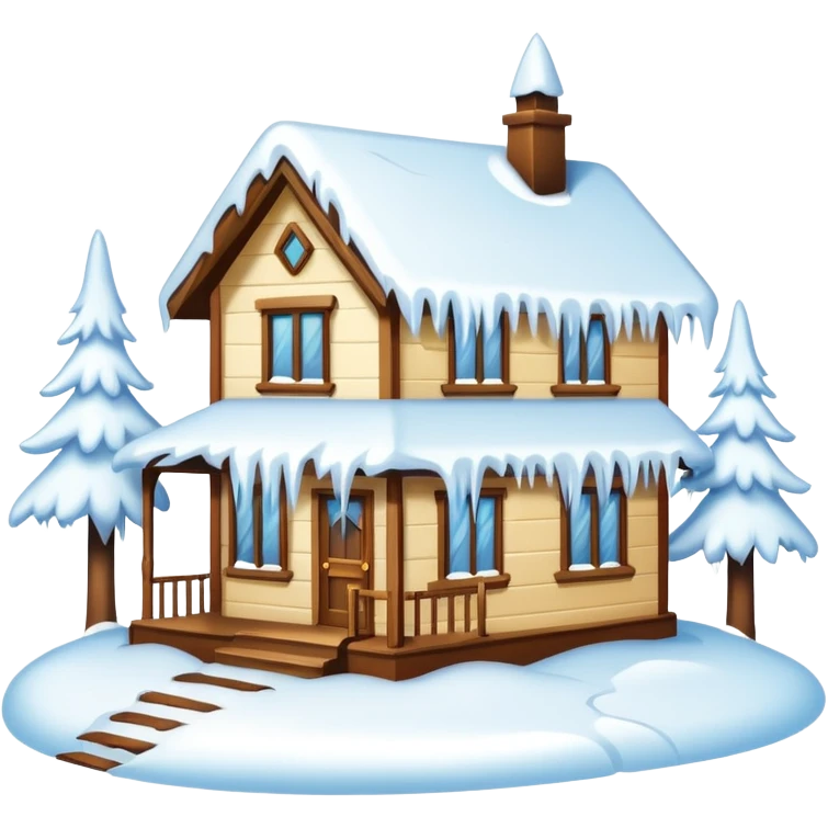 house in snow emoji