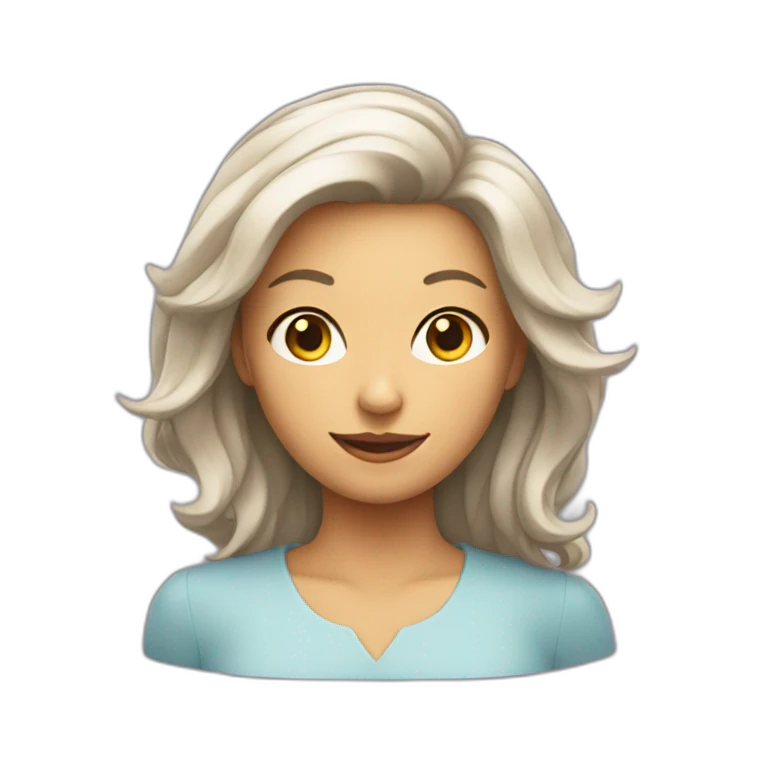 Un chat sur une femme emoji